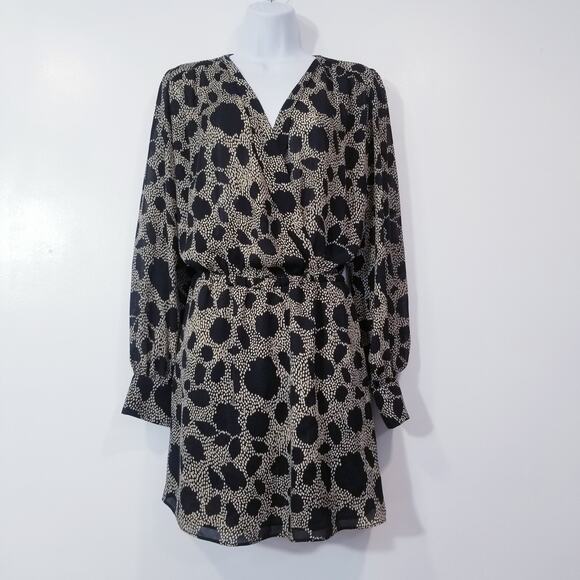 Parker Women size XS  V-Neck Long Sleeves Printed Mini Dress - Picture 1 of 10